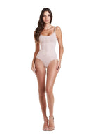 BODY COMPRESSION COM FECHO EM VELCRO 85%POL15%ELAST PRETO / BEGE (PLIE)