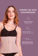 CORSET MODELADOR COM BARBATANA ALTA COMPRESSAO AFINA A CINTURA 050327