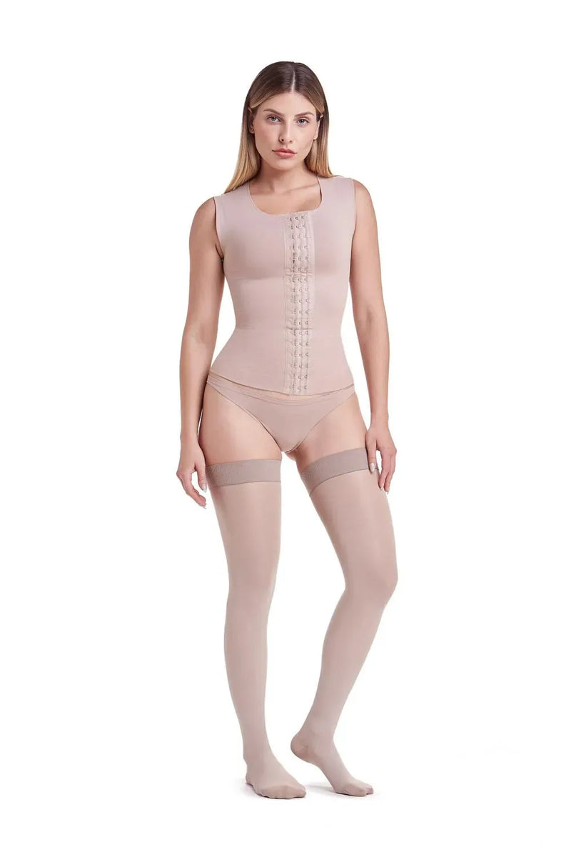 COLETE PÓS CIRURICO UNISSEX 27%ELASTANO 73%POLIAMIDA PRETO / BEGE (PLIE)