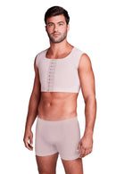 TOP COMPRESSION PÓS CIRURGICO MASCULINO PRETO / BEGE (PLIE)